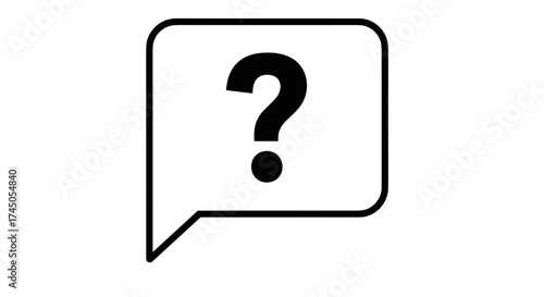 Question mark in speech bubble for inquiry and support.