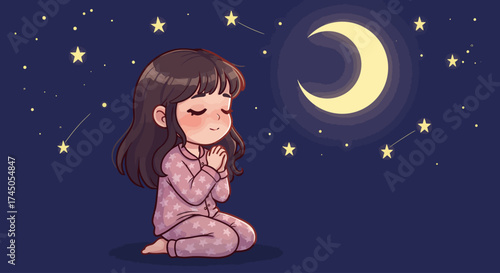  a young girl is praying