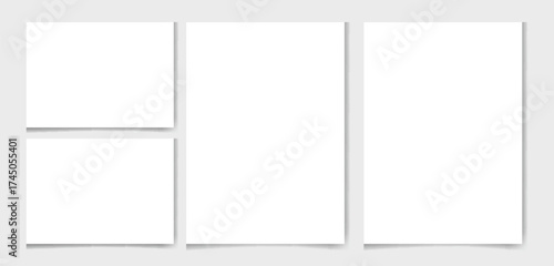 Blank advertising billboard isolated white paper sheet banner for business message design with empty space and shadow
