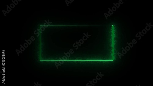 Glowing neon frame background. Glowing neon rectangle border frame in the shape rectangle.