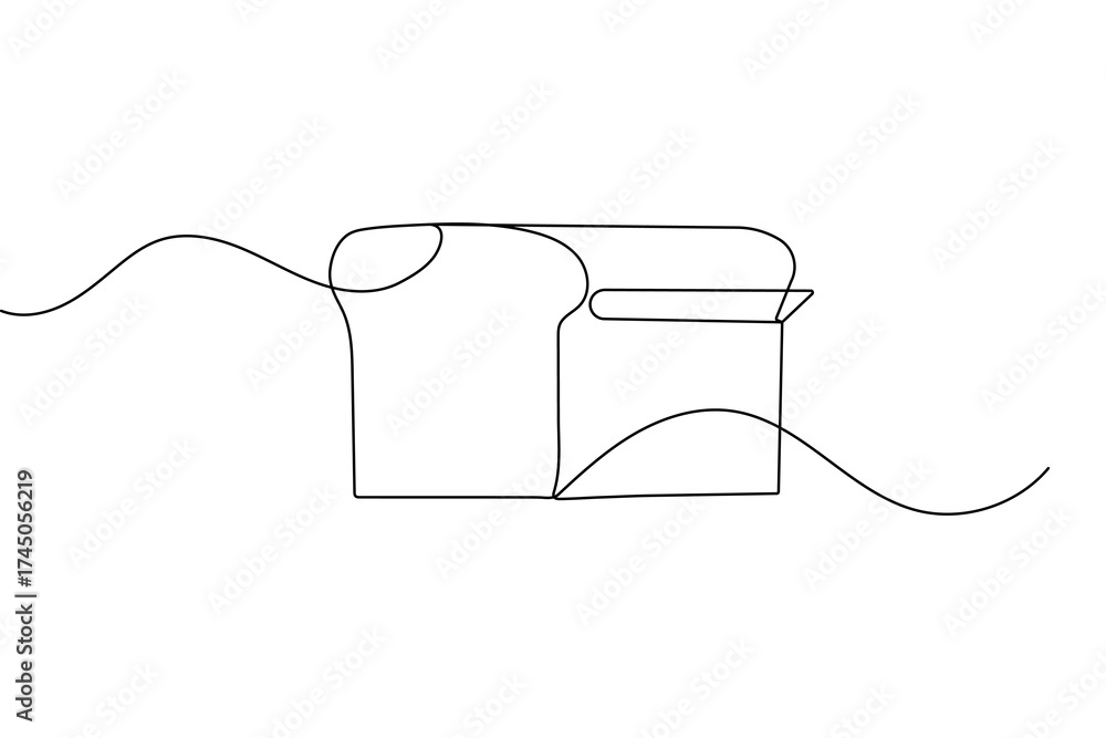 Obraz premium Minimalist bread outline single line drawing isolated vector illustration design 
