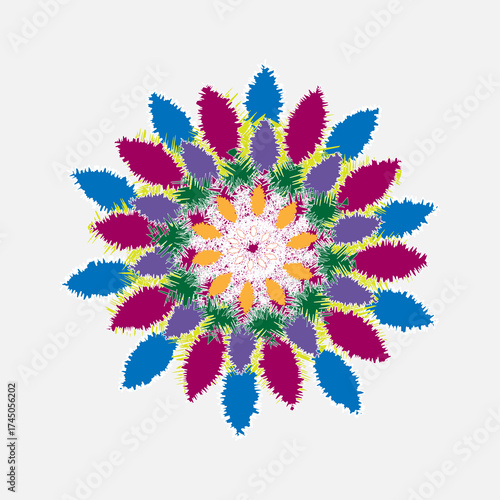 colorful flower isolated on white