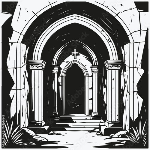 crypt sketch illustration vector