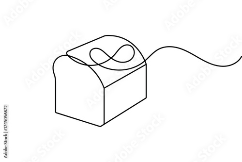 Minimalist bread outline single line drawing isolated vector illustration design
