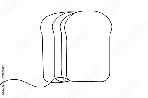 Minimalist bread outline single line drawing isolated vector illustration design
