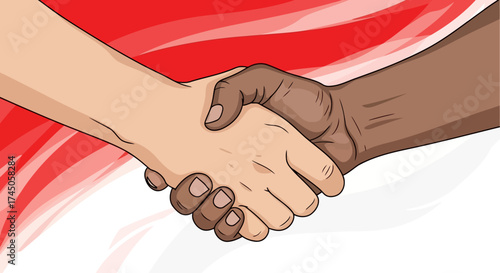 Hands in Unity and Diversity Illustration Symbolizing Togetherness, National Pride, Equality, and Social Harmony — Concept Art for Teamwork, Cultural Connection, and Human Solidarity