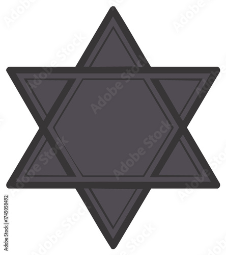Symbolic illustration of the Star of David. Religious symbol of Jewish faith.