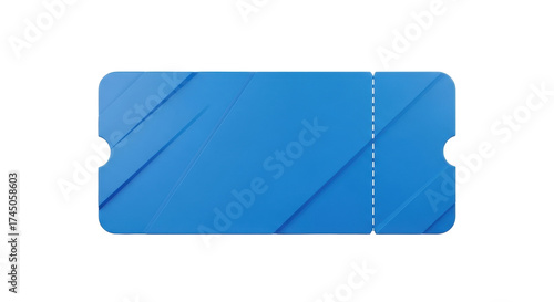 Fotografie Isolated blue ticket template for event entry, admission pass, raffle or prize d