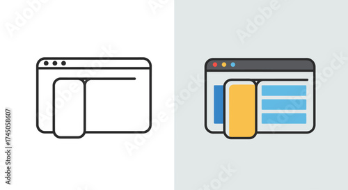Responsive Web Design Icon for Desktop and Mobile Devices