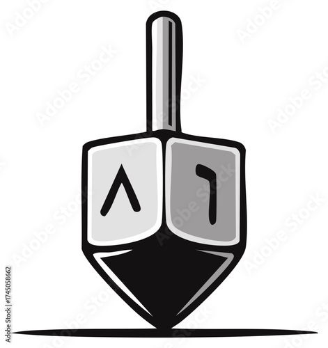 Dreidel Spinning Toy with Hebrew Letters for Hanukkah Celebration