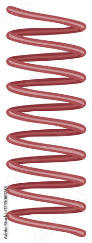 Dynamic red helical spring illustration representing energy, bounce, and flexibility