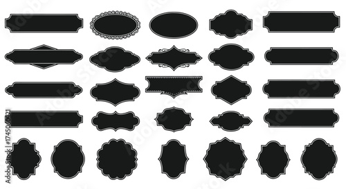 Collection of Decorative Silhouetted Frames and Labels.