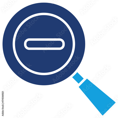 Zoom Out Flat Blue Icon