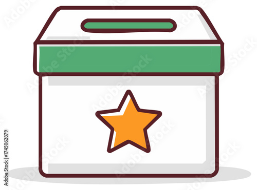 Award Ballot Box with Orange Star