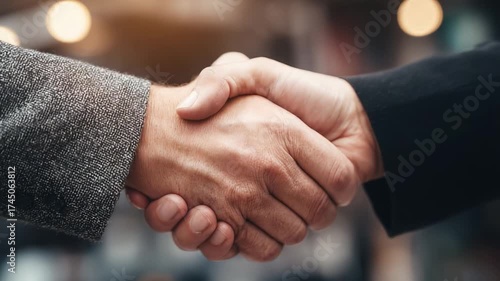 A Professional Handshake Symbolizing Agreement and Collaboration Between Two Individuals in a Business Environment, Signifying Trust and Partnership Growth