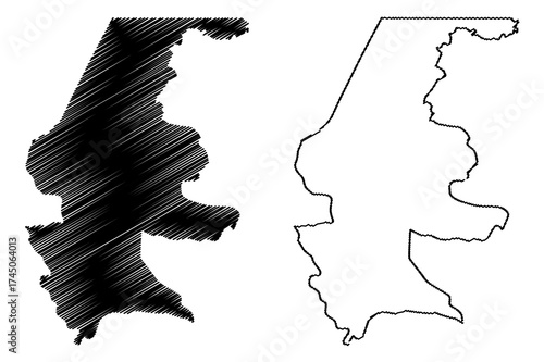 Quiche Department (Republic of Guatemala, Departments of Guatemala) map vector illustration, scribble sketch Quiche map