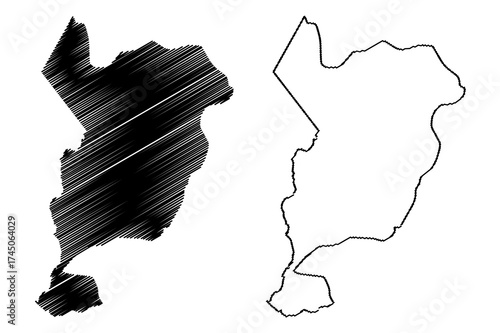 San Marcos Department (Republic of Guatemala, Departments of Guatemala) map vector illustration, scribble sketch San Marcos map