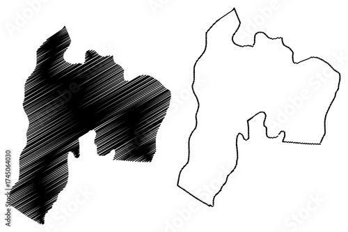 Suchitepequez Department (Republic of Guatemala, Departments of Guatemala) map vector illustration, scribble sketch Suchitepequez map