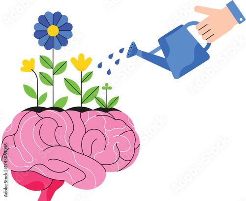 Nurturing knowledge with hydration for a thriving mind and expanding creative possibilities concept