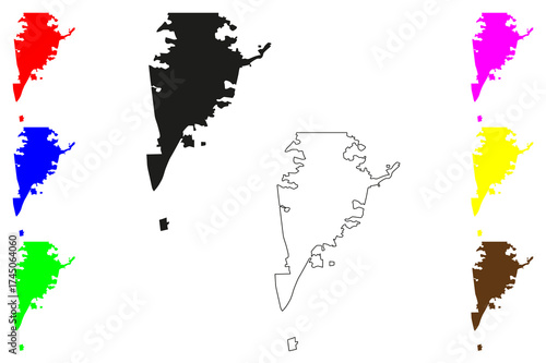 Nogales city (United Mexican States, Mexico, Sonora State) map vector illustration, scribble sketch Heroica Nogales map