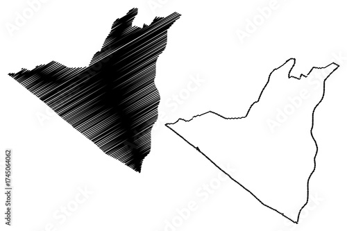 Retalhuleu Department (Republic of Guatemala, Departments of Guatemala) map vector illustration, scribble sketch Retalhuleu map