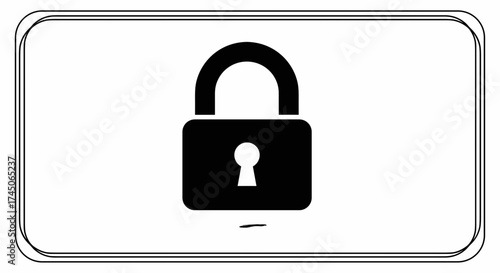 Secure Lock Symbol on White Background for Protection.