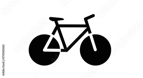 Simple black bicycle icon isolated on a white background.