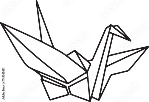 Minimalist Paper Crane Vector – Symbol of Hope and Freedom