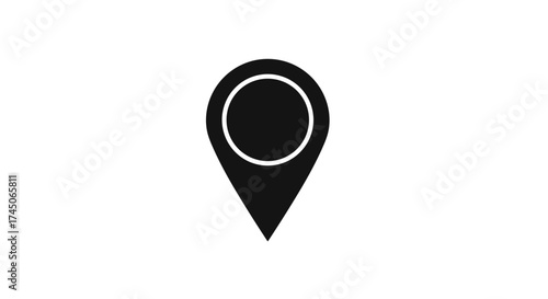 Simple Black Map Pin Location Icon on White Background. Free Download Simple Black Map Pin Location Icon on White Background. - GFXLoad