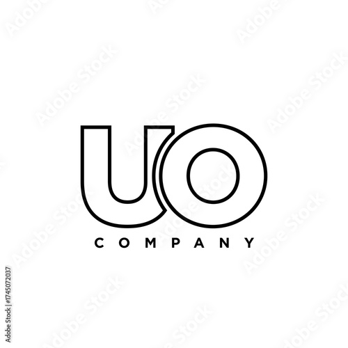 Letter U and O, UO logo design template. Minimal monogram initial based logotype.
