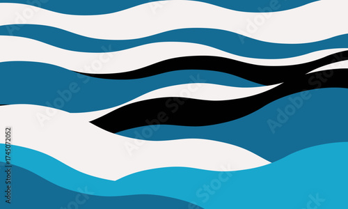 Abstract wavy background in teal, white, and black.  Perfect for websites, presentations, or social media, conveying fluidity, movement, and tranquility.