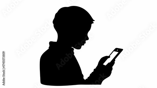 Young person engrossed in smartphone screen, connecting digitally in modern life