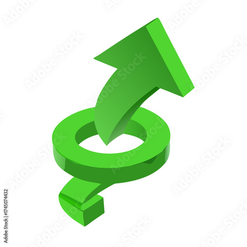 green arrow isolated on white