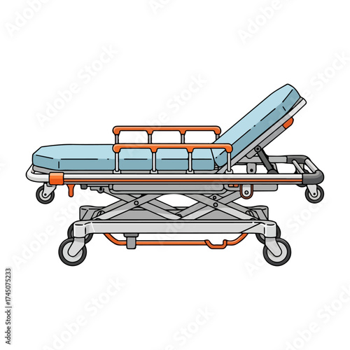 Medical Stretcher Illustration - Emergency Patient Transport Equipment.