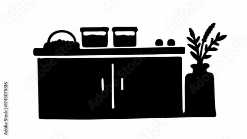 Kitchen Counter with Items
