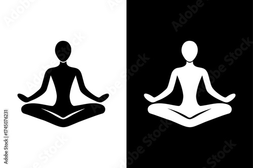Meditation Yoga Icon — Health and Wellness Concept Design.