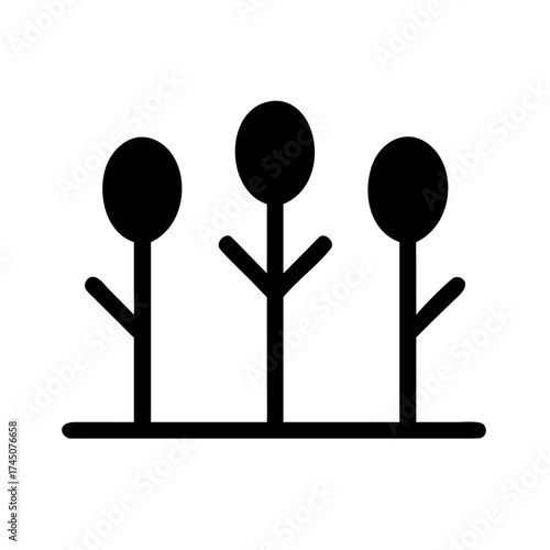 Vector art of three plants