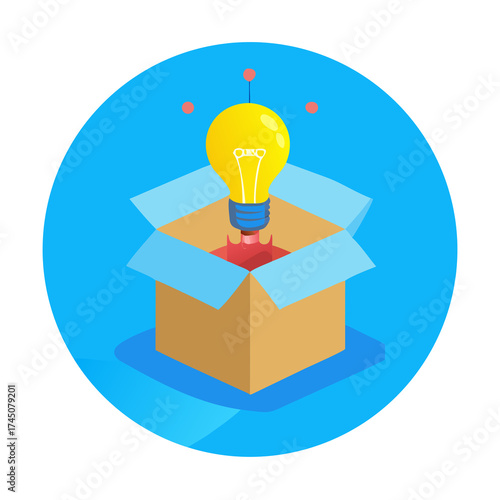 light bulb icon on blue background