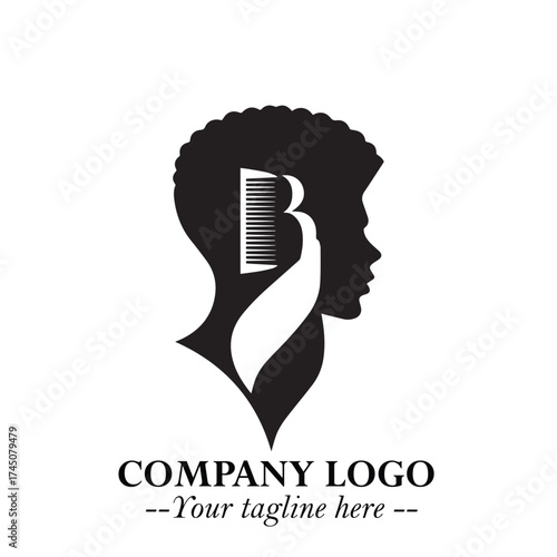 Black and White Barbershop Logo in Classic Vintage Vector Design for Modern Grooming and Style