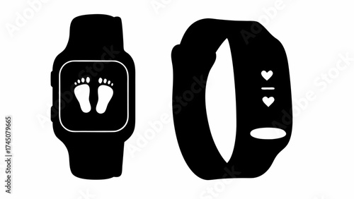 Fitness Trackers and Smartwatches Icon Set