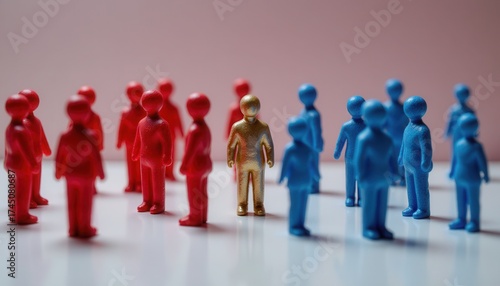 Miniature Figures Gathering with Central Golden Icon