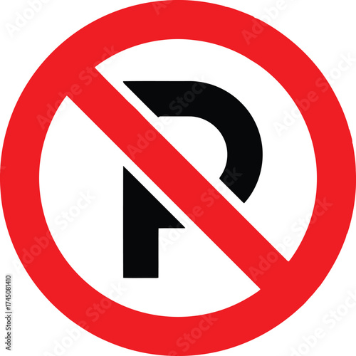 Vector art of no parking sign