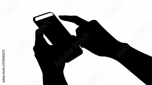 Close up of hands typing on a smartphone screen, engaging with digital content
