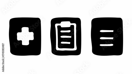 Simple medical icons for health care and documentation needs
