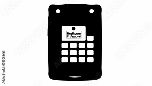 Modern medical device with digital screen displaying 'Healthcare Professional' and keypad
