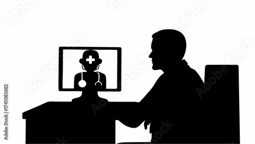 Patient consulting remote doctor via video call for convenient healthcare access and medical advice