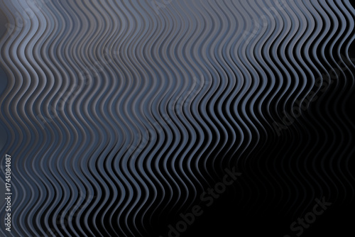 Abstract dark wavy lines background with gradient effect and soft shadows