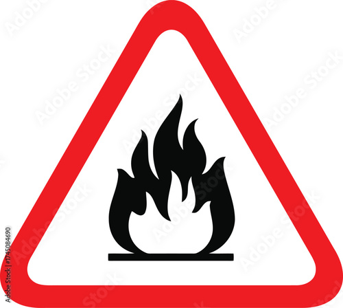 Vector art of flammable warning sign