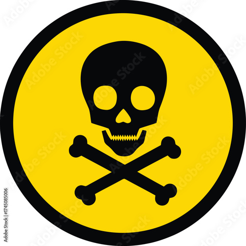 Vector art of skull and crossbones warning symbol