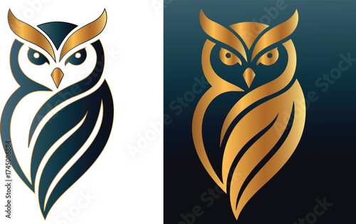Adobe Illustrator Artwork owl mascot luxury logo